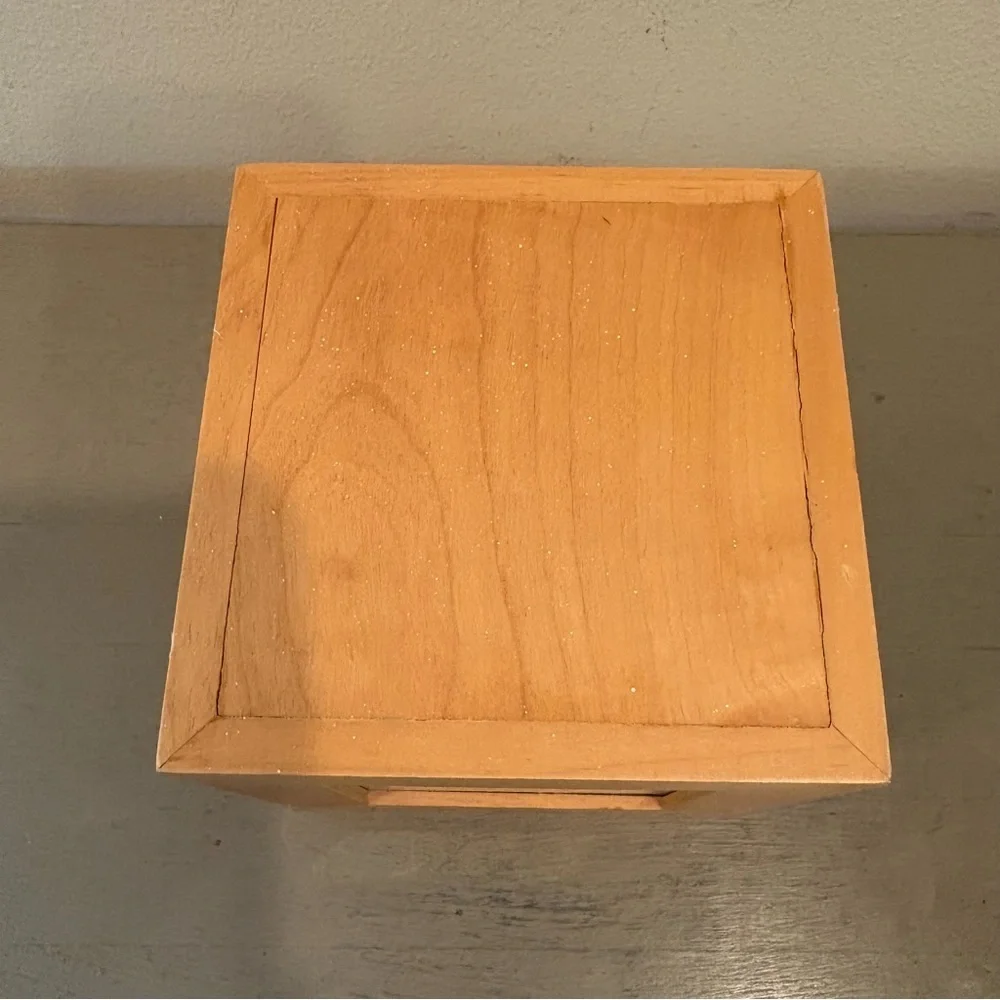 Crate&Barrel Wood Cube 3X3 Four Picture Frame Box